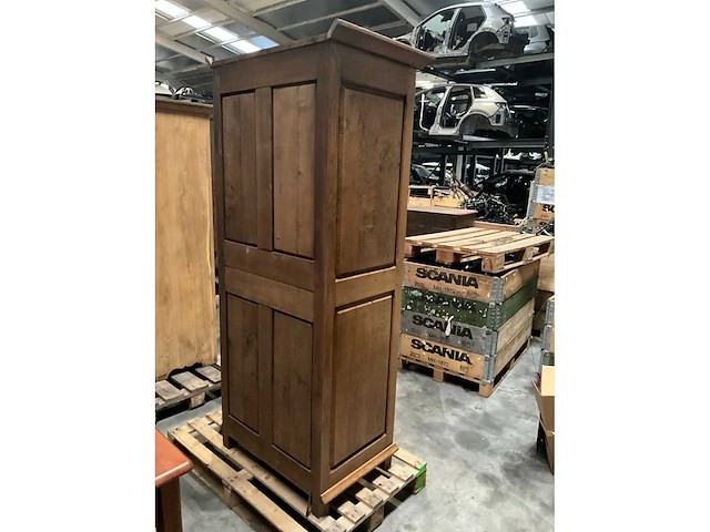 Antieke 1-deurs houten kledingkast - afbeelding 2 van  4