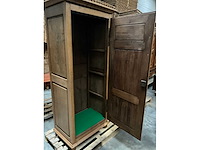 Antieke 1-deurs houten kledingkast - afbeelding 4 van  4