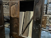 Antieke 2-deurs houten kledingkast - afbeelding 3 van  3