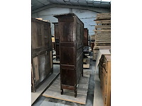 Antieke 2-deurs houten kledingkast - afbeelding 2 van  4