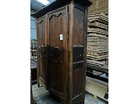 Antieke 2-deurs houten kledingkast - afbeelding 3 van  5