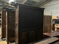 Antieke 2-deurs houten kledingkast - afbeelding 4 van  5