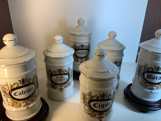 Antieke apotheek potten (12x) - afbeelding 4 van  5