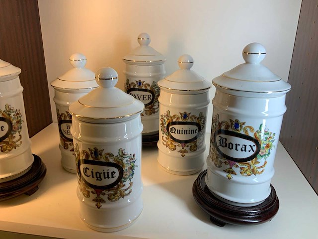 Antieke apotheek potten (12x) - afbeelding 5 van  5