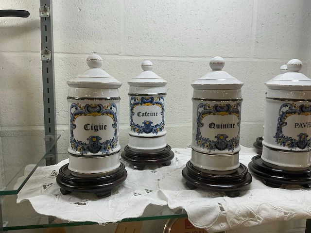 Antieke apotheek potten (6x) - afbeelding 3 van  3