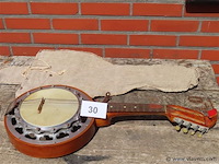 Antieke banjo met inlegwerk