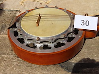 Antieke banjo met inlegwerk - afbeelding 2 van  6