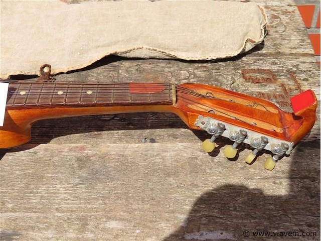 Antieke banjo met inlegwerk - afbeelding 3 van  6
