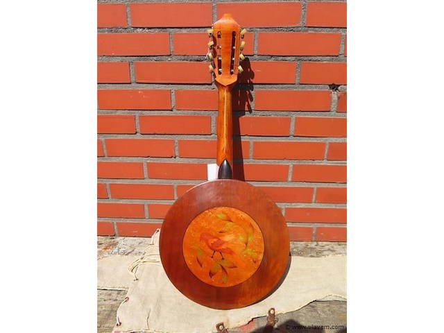 Antieke banjo met inlegwerk - afbeelding 4 van  6