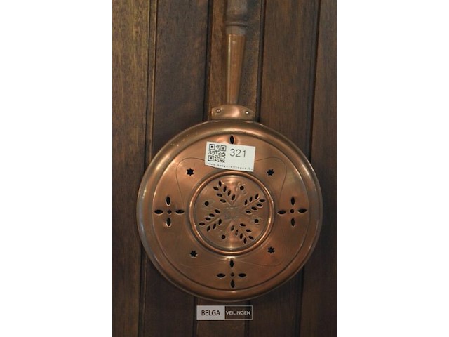 Antieke beddenpan/bedwarmer - afbeelding 2 van  2