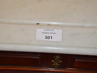 Antieke commode 5 laden met wit marmeren blad - afbeelding 5 van  5