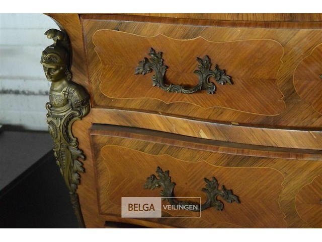 Antieke commode lodewijk xv stijl met marmer blad - afbeelding 2 van  4