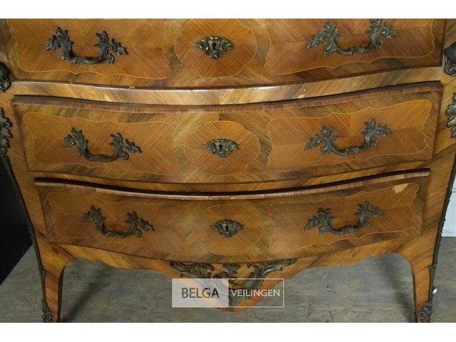 Antieke commode lodewijk xv stijl met marmer blad - afbeelding 4 van  4