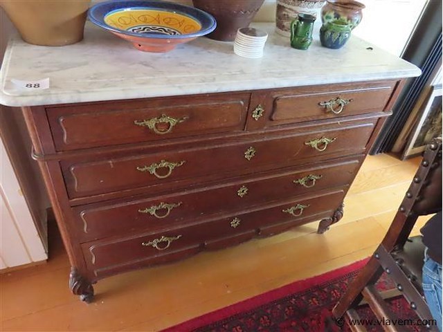 Antieke commode marmeren blad - afbeelding 1 van  3