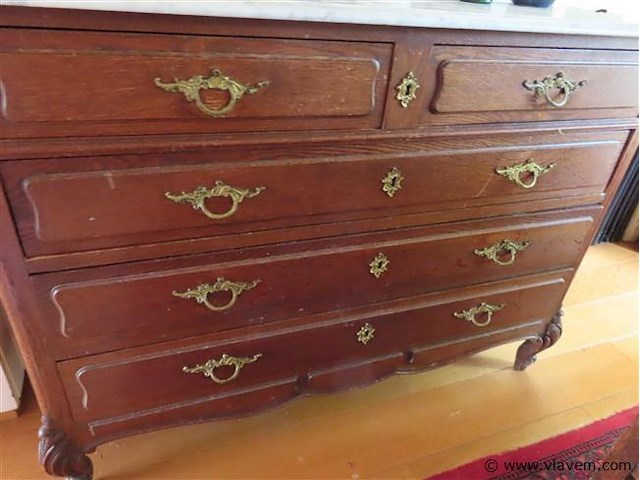 Antieke commode marmeren blad - afbeelding 2 van  3