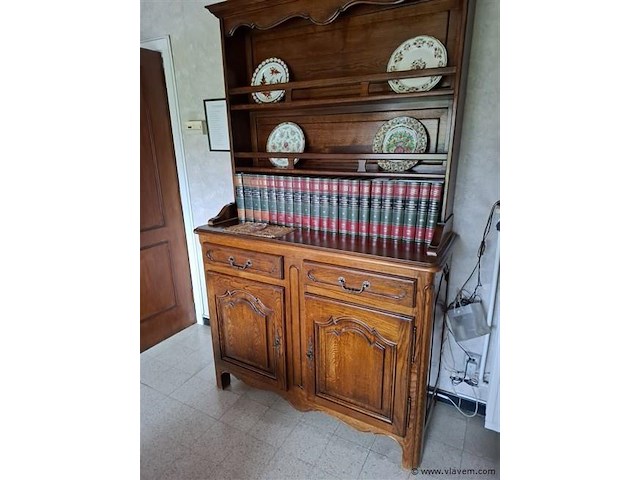 Antieke eiken bordenkast - afbeelding 2 van  2