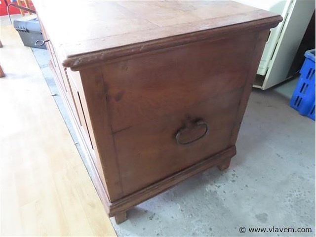 Antieke eiken kist/koffer - afbeelding 2 van  4