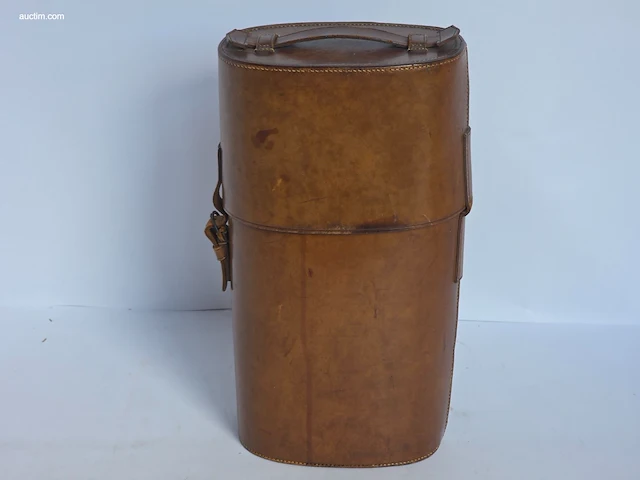 Antieke engelse glazen veldfles / hip flask met... - afbeelding 2 van  5