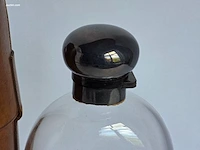 Antieke engelse glazen veldfles / hip flask met... - afbeelding 4 van  5