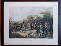 Antieke engelse jachtgravure f. bromley naar c....