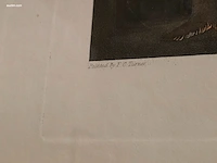 Antieke engelse kleurengravure f.c. turner "the... - afbeelding 3 van  3