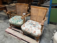 Antieke fauteuil met armleuning (2x) - afbeelding 1 van  4