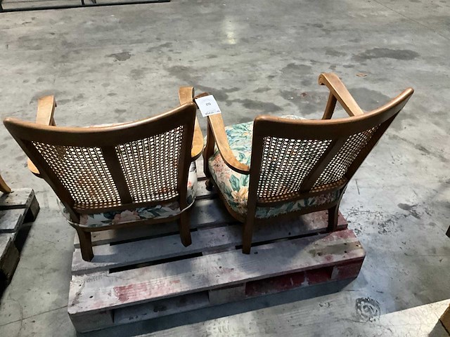 Antieke fauteuil met armleuning (2x) - afbeelding 3 van  4