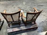 Antieke fauteuil met armleuning (2x) - afbeelding 3 van  4