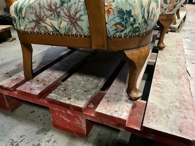 Antieke fauteuil met armleuning (2x) - afbeelding 4 van  4