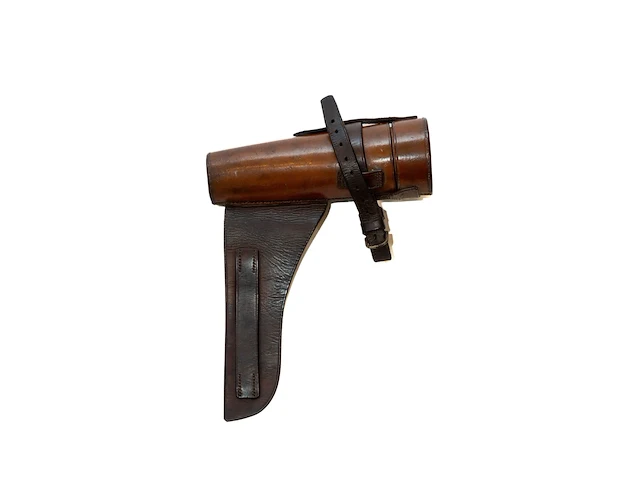 Antieke glazen jacht- / zadelfles (side-saddle... - afbeelding 2 van  6