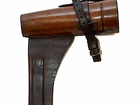 Antieke glazen jacht- / zadelfles (side-saddle... - afbeelding 2 van  6