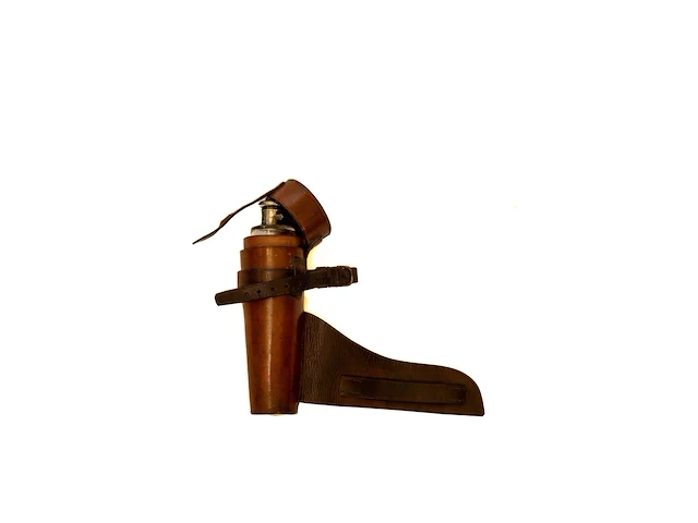 Antieke glazen jacht- / zadelfles (side-saddle... - afbeelding 6 van  6