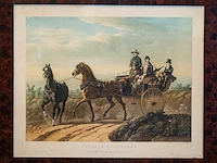 Antieke gravure "chevaux & voitures no. 4 –...