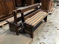Antieke houten bankstel (2x) - afbeelding 2 van  4