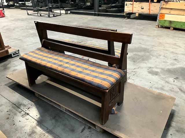 Antieke houten bankstel (2x) - afbeelding 3 van  4