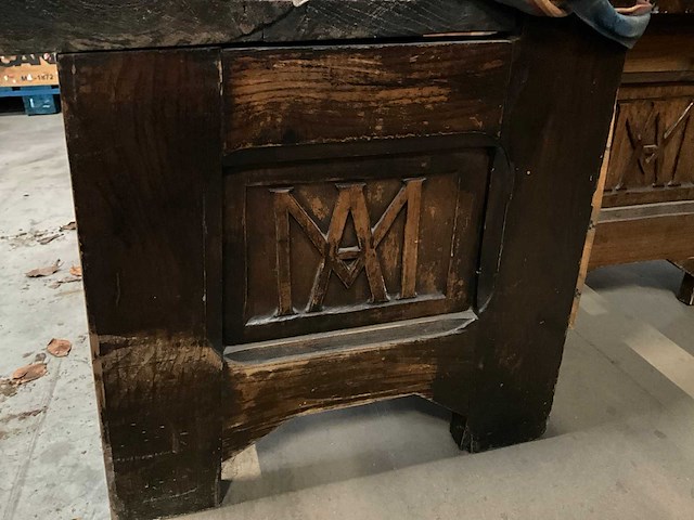 Antieke houten bankstel (2x) - afbeelding 4 van  4