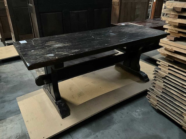 Antieke houten eetkamertafel - afbeelding 2 van  3