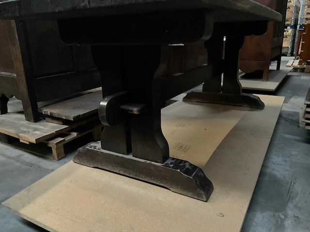 Antieke houten eetkamertafel - afbeelding 3 van  3