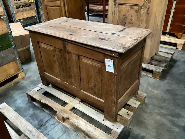 Antieke houten koffer - afbeelding 1 van  5