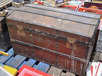 Antieke houten koffer - afbeelding 2 van  4