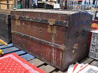 Antieke houten koffer - afbeelding 3 van  4
