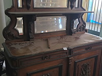 Antieke kast met houtsnijwerk - afbeelding 3 van  4