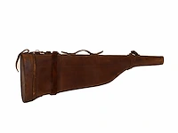 Antieke lederen geweerfoudraal / geweertas - afbeelding 2 van  2