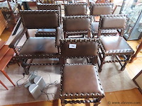 Antieke lederen stoelen 7 stuks - afbeelding 1 van  3