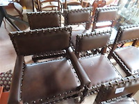 Antieke lederen stoelen 7 stuks - afbeelding 3 van  3