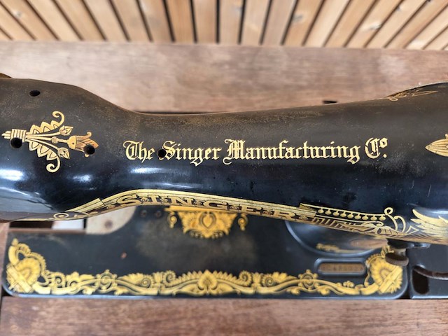 Antieke naaimachine singer - afbeelding 5 van  11