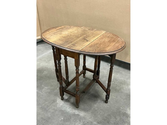 Antieke opklapbare bijzettafel - afbeelding 2 van  4