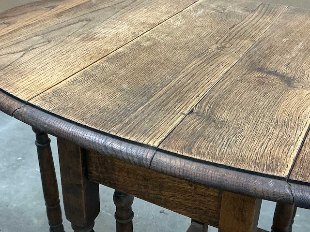 Antieke opklapbare bijzettafel - afbeelding 3 van  4