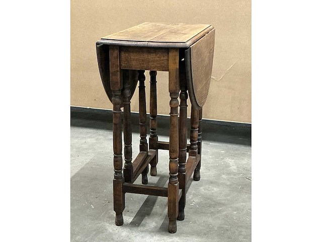 Antieke opklapbare bijzettafel - afbeelding 4 van  4