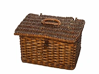 Antieke rieten picknickmand met servies... - afbeelding 4 van  4